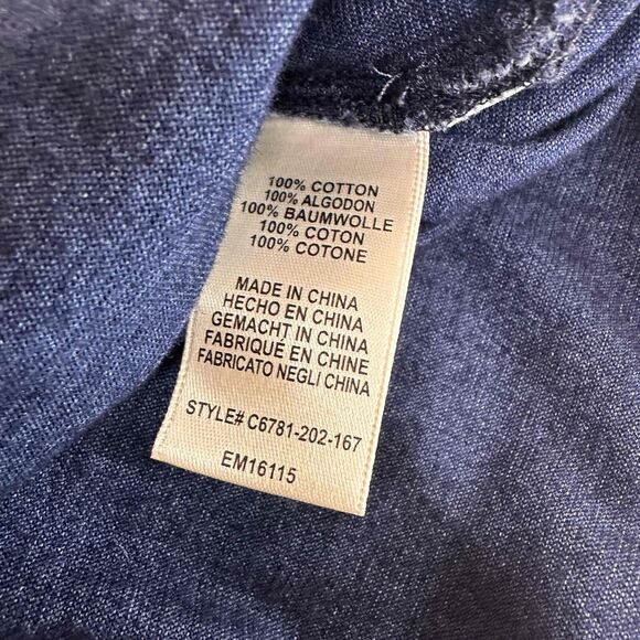 Cloth & Stone Blue Ombre Nila Short Sleeves V-Neck Maxi Dress Size Small - Picture 7 of 7